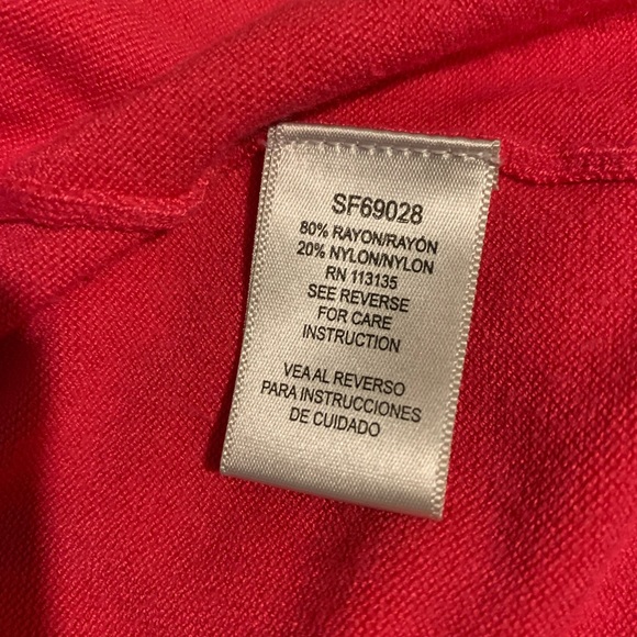  Leo And Nicole Red Women’s PXS Open Knit Sweater Tight Hem Flowy 1071 - Picture 7 of 11